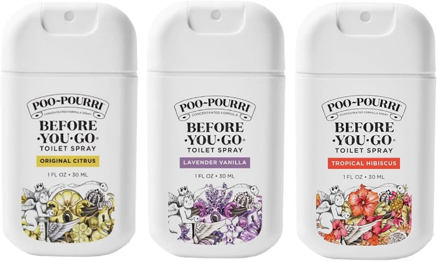 Poo-Pourri Before-You-Go Pocket Toilet Spray, Spring Variety 3 Pack